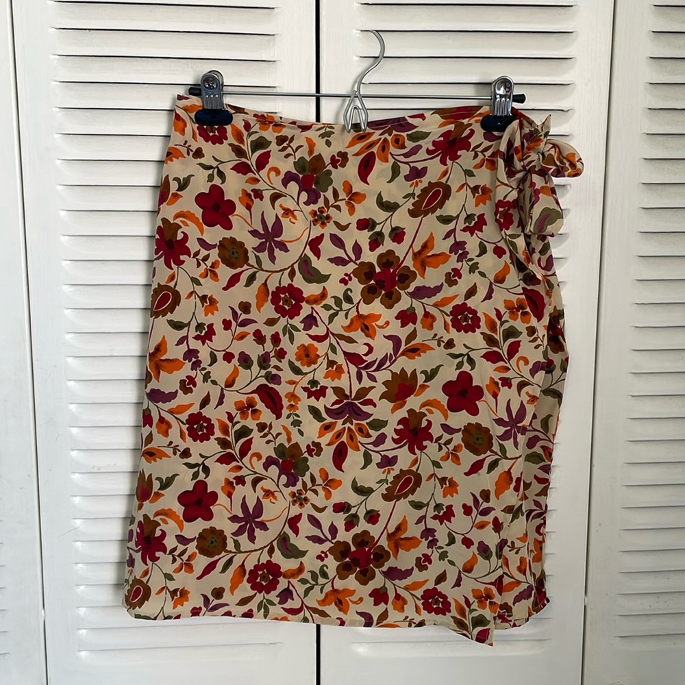Vintage Coldwater Creek Silk Wrap Mini Skirt